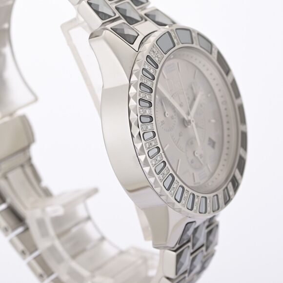 Christian Dior CD114313 Christal 38mm Silver Diamond Watch B&P - $4395 MSRP